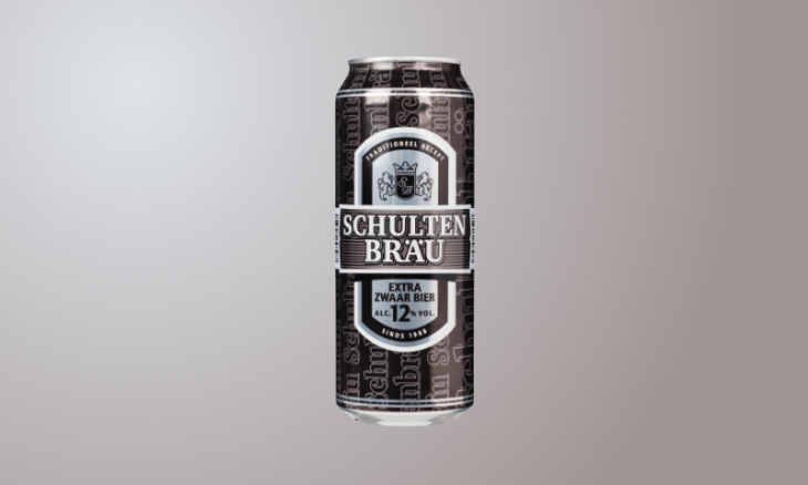 Schultenbrau extra zwaar bier blik op achtergrond